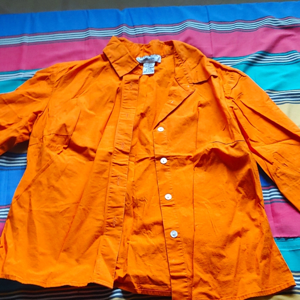 Orange button up shirt